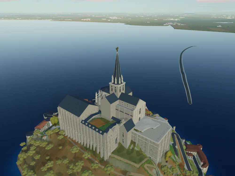 Mont-Saint-Michel, Normandy, rendered in Low Poly Earth